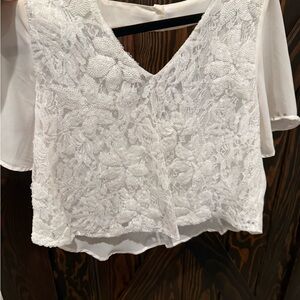 Elegant White Lace Women Top